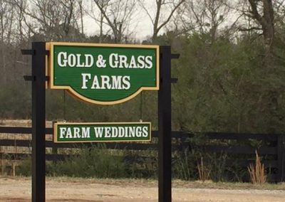 Gold and Grass Farms Wedding Venue Sign