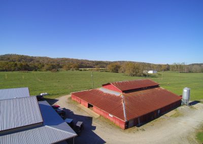 aerial wedding barn photo